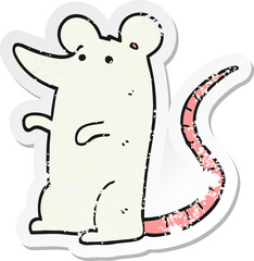 distressed sticker of a cartoon rat