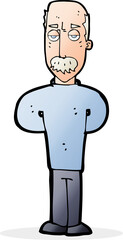 cartoon annoyed balding man