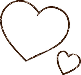Heart Symbols Charcoal Drawing