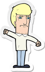 sticker of a cartoon angry man
