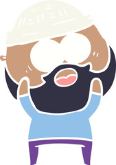 flat color style cartoon bearded man