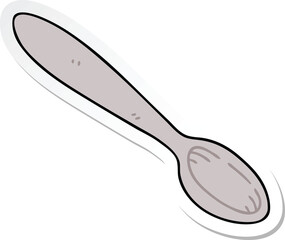 sticker of a quirky hand drawn cartoon spoon