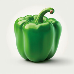 Grüne Paprika Icon – freigestellt – Generative AI
