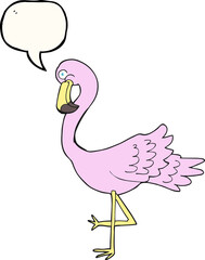 speech bubble cartoon flamingo