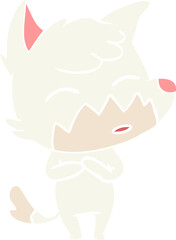 flat color style cartoon fox