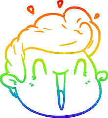 rainbow gradient line drawing cartoon male face surprised