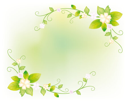 mystery fantasy wild flower vines beautiful green frame photo background template