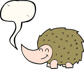 speech bubble cartoon hedgehog