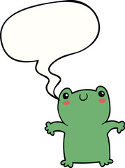 cartoon frog and speech bubble