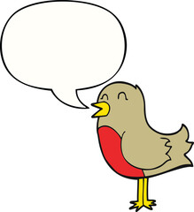 cartoon bird and speech bubble