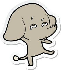 sticker of a cartoon elephant remembering