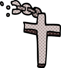 cartoon doodle silver cross