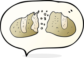 speech bubble cartoon loaf of bread