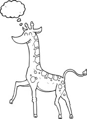 thought bubble cartoon giraffe
