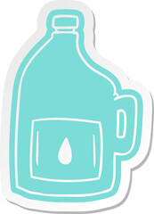 cartoon sticker of a large drinking bottle
