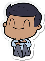 sticker of a cartoon friendly man