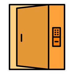 Smart Door Filled Line Icon