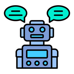 Fototapeta premium Chatbot Filled Line Icon