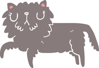 flat color style cartoon cat