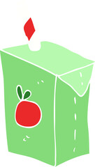flat color illustration of a cartoon juice box
