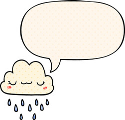 cartoon storm cloud and speech bubble in comic book style