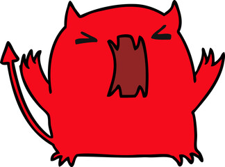 cartoon of a cute kawaii devil