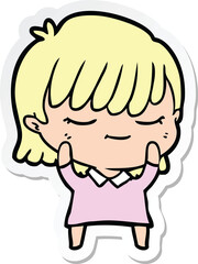 sticker of a cartoon woman