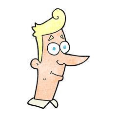 textured cartoon smiling man