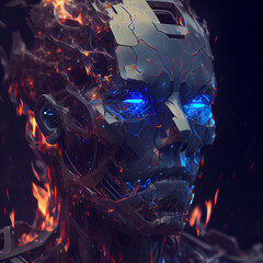 Robotic humanoid face, realistic 