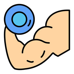 Arm Workout Filled Line Icon