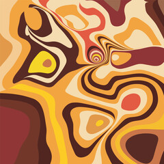 Psychedelic optical illusion pattern. Abstract dynamical rippled texture, digital colored wallpaper. Hypnotic surreal abstract background. Vector illustration. 