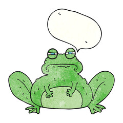 speech bubble textured cartoon frog