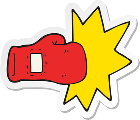sticker of a cartoon boxing glove