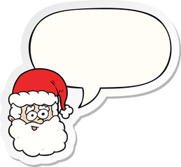 cartoon santa claus and speech bubble sticker
