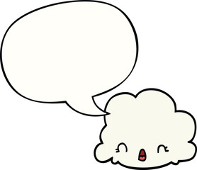 cartoon cloud and speech bubble