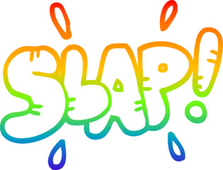rainbow gradient line drawing cartoon slap symbol