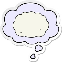 cartoon cloud and thought bubble as a printed sticker