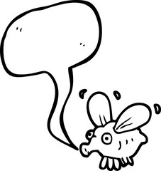 speech bubble cartoon fly