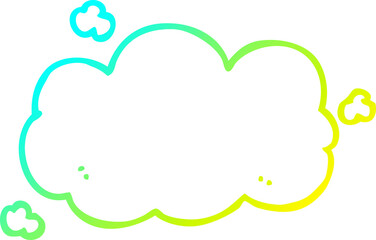 cold gradient line drawing cartoon cloud