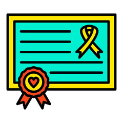 Fototapeta premium Certificate Filled Line Icon