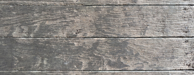 Gray Wooden Plank Texture Banner. Premium, Authentic Background with copy-space.