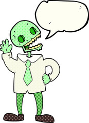 comic book speech bubble cartoon zombie businessman