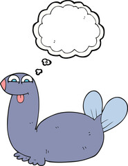 thought bubble cartoon seal