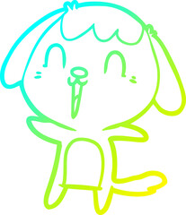 cold gradient line drawing cute cartoon dog