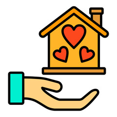 Homeless Filled Line Icon