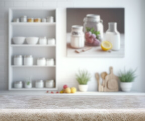 Obraz na płótnie Canvas Desk for object on kitchen background
