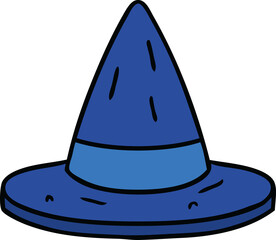 cartoon doodle of a witches hat