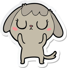 sticker of a cute cartoon dog