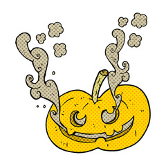 comic book style cartoon halloween pumpkin
