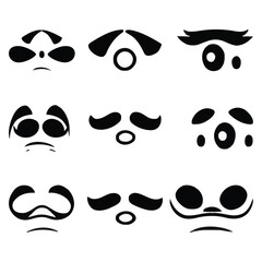 Set of eyes expressions vector file